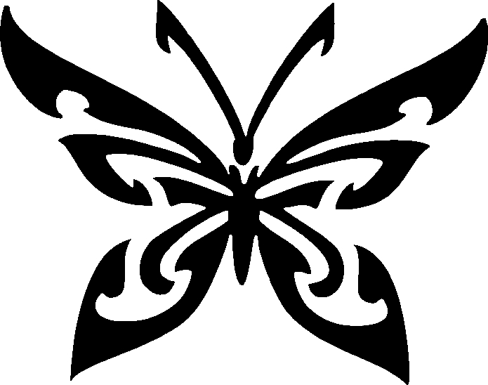 Tribal Butterfly Tattoo Stencil