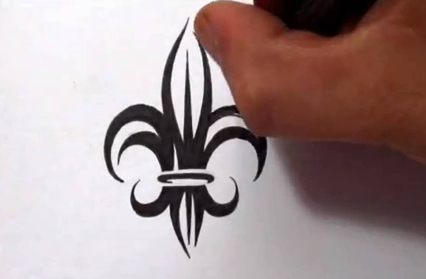 Tribal Fleur De Lis Tattoo Sketch.