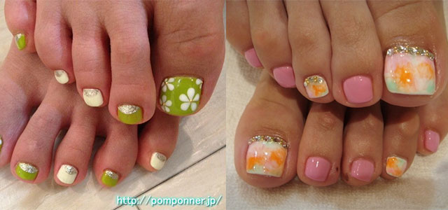 Two Beautiful Spring Nail Art For Toe Nails