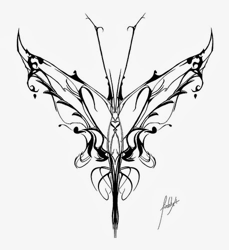 Unique Tribal Butterfly Tattoo Design
