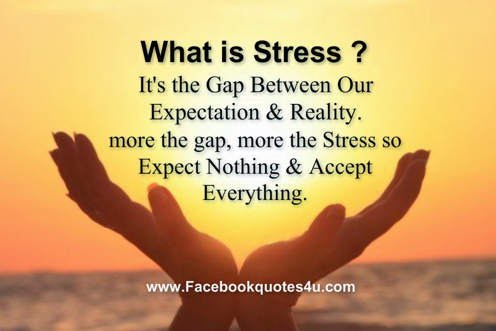 What is Stress1 It's The Gap Between Our Expectation & Reality. More the Gap, more the Stress So Expect Nothing & Accept Everything