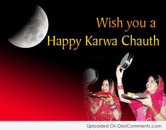 Wish You A Happy Karva Chauth Womens Looking At Moon