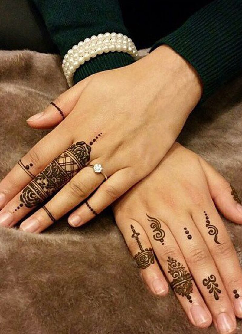 Wonderful Both Hands Fingers Tattoo