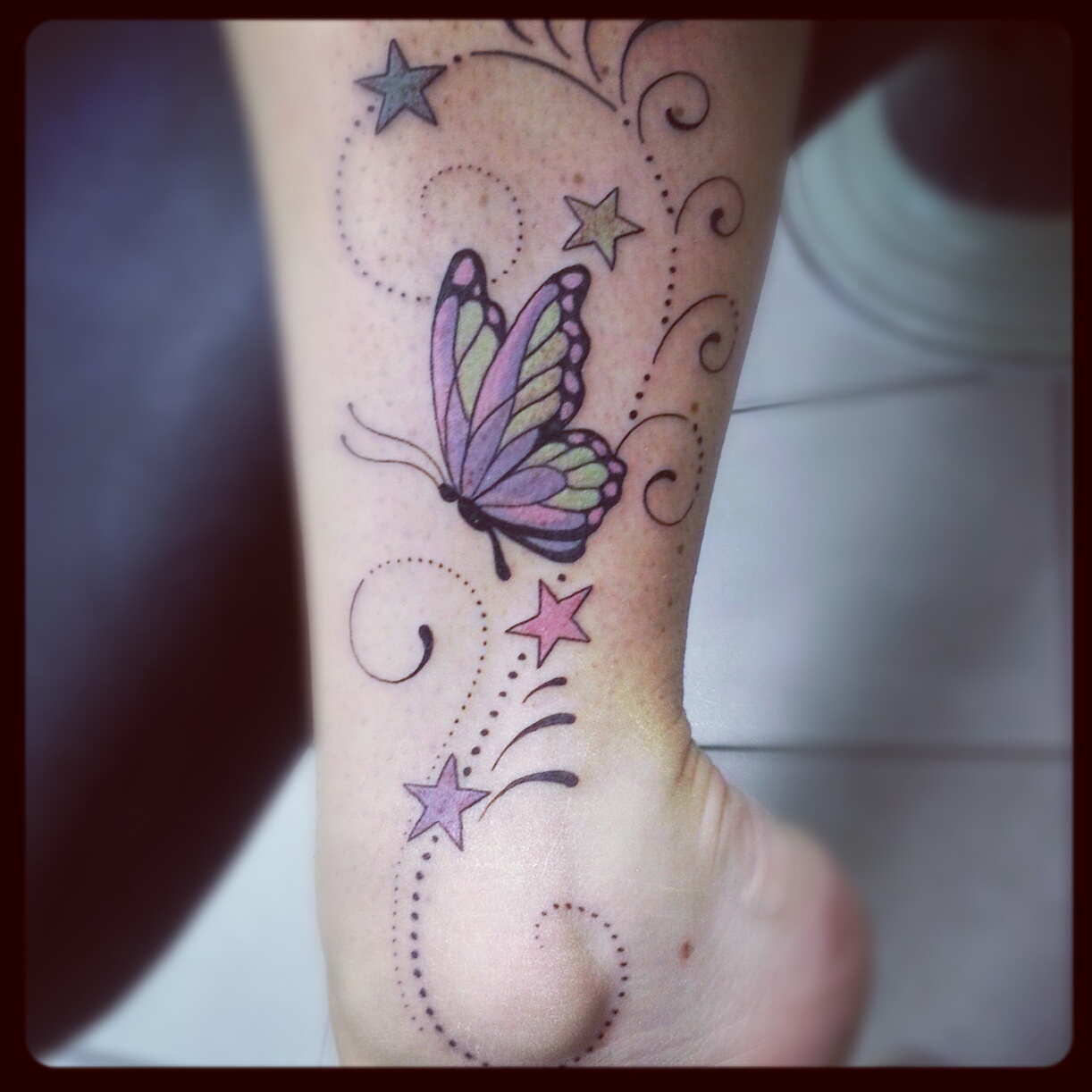 67+ Butterfly Tattoos On Ankle