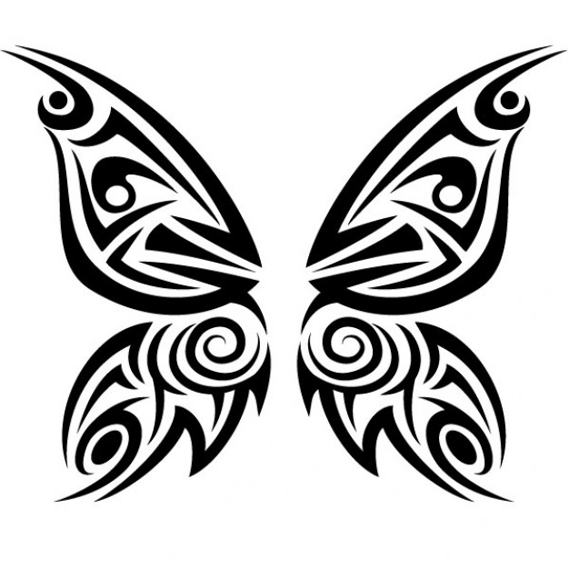 Wonderful Tribal Butterfly Tattoo Stencil