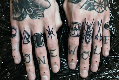 Wording Symbols Tattoo On Knuckle Ideas