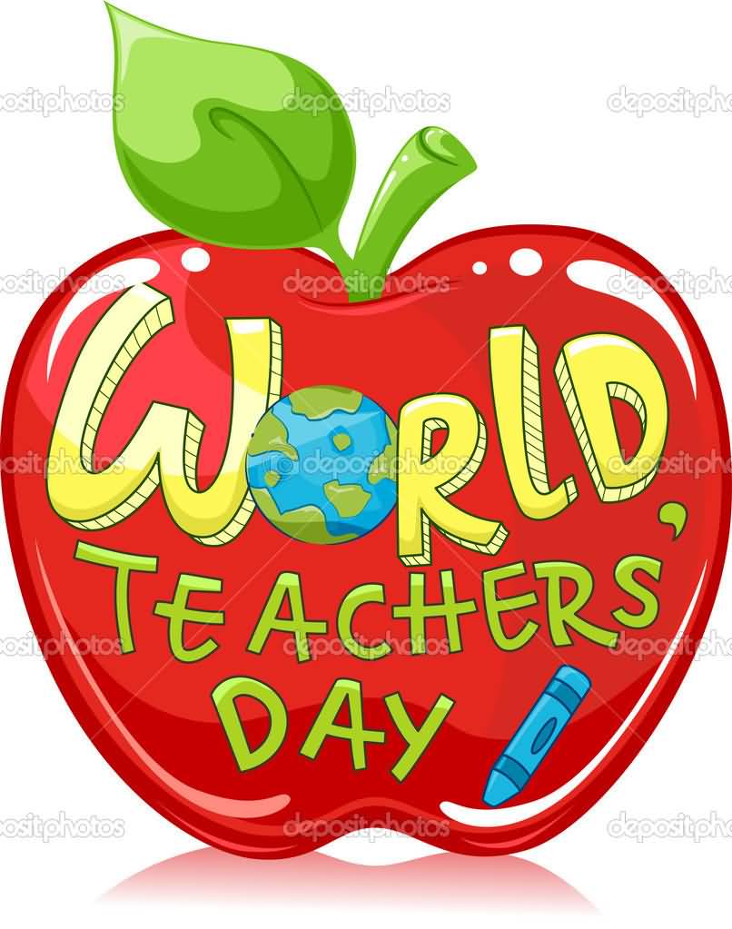 World Teachers Day Apple Illustration