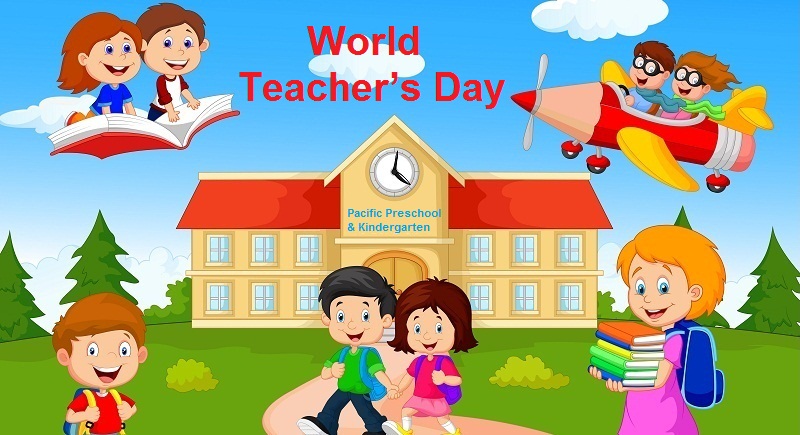 World Teachers Day Students In School Illustration