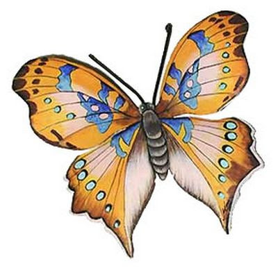 Yellow And Blue Butterfly Tattoo Design