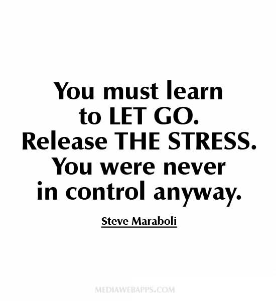 You Must Learn To Let Go Release The Stress You Were Never In Control Anyway - Steve Maraboli
