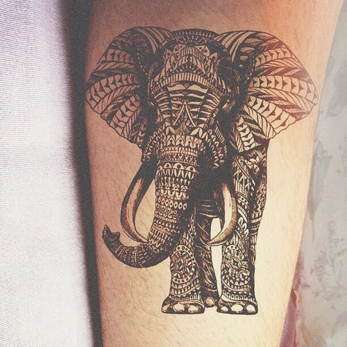 African Elephant Tattoo Design For Arm