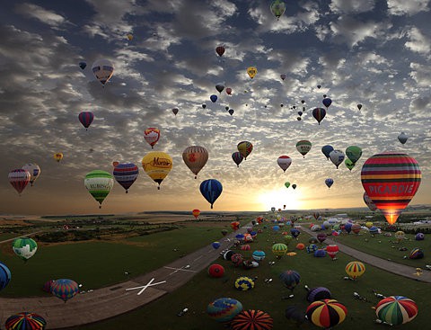 Albuquerque Balloon Festival During Sunset