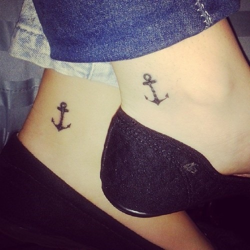 Amazing Black Anchor Tattoos On Ankle