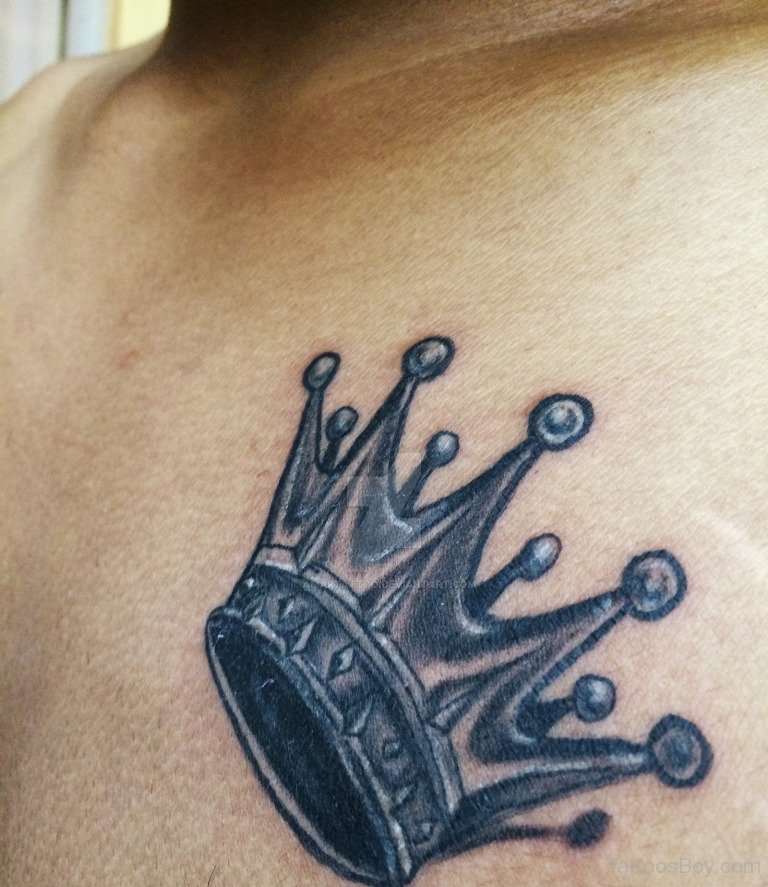 Amazing Crown Chest Tattoo