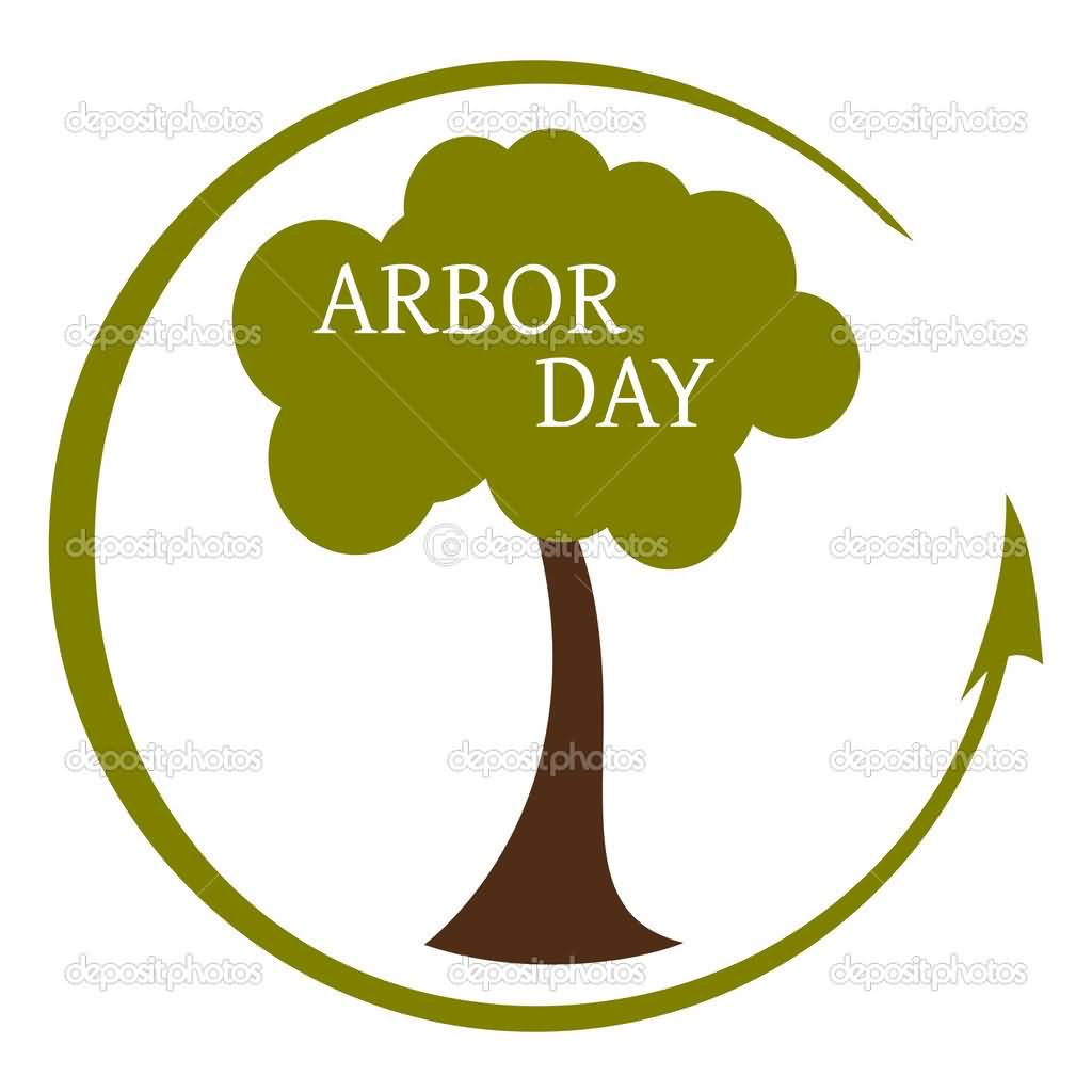 Arbor Day Tree With A Circle Illustration