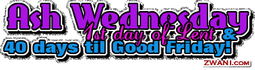 Ash Wednesday 1st Day Of Lent & 40 Days Til Good Friday Glitter