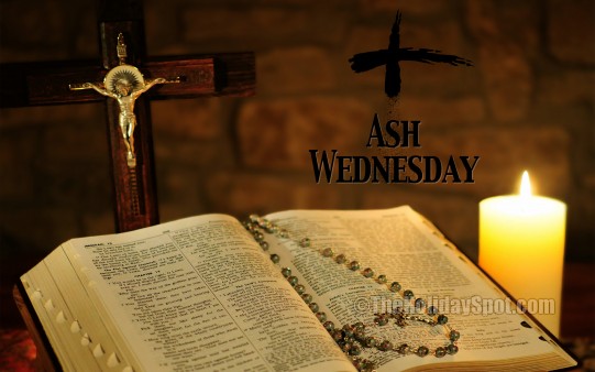 Ash Wednesday Bible And Candle With Cross