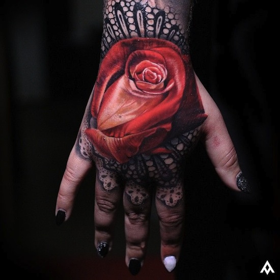 47+ Rose Hand Tattoos For Women