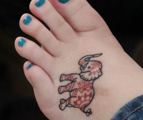 Awesome Elephant Tattoo On Girl Left Feet
