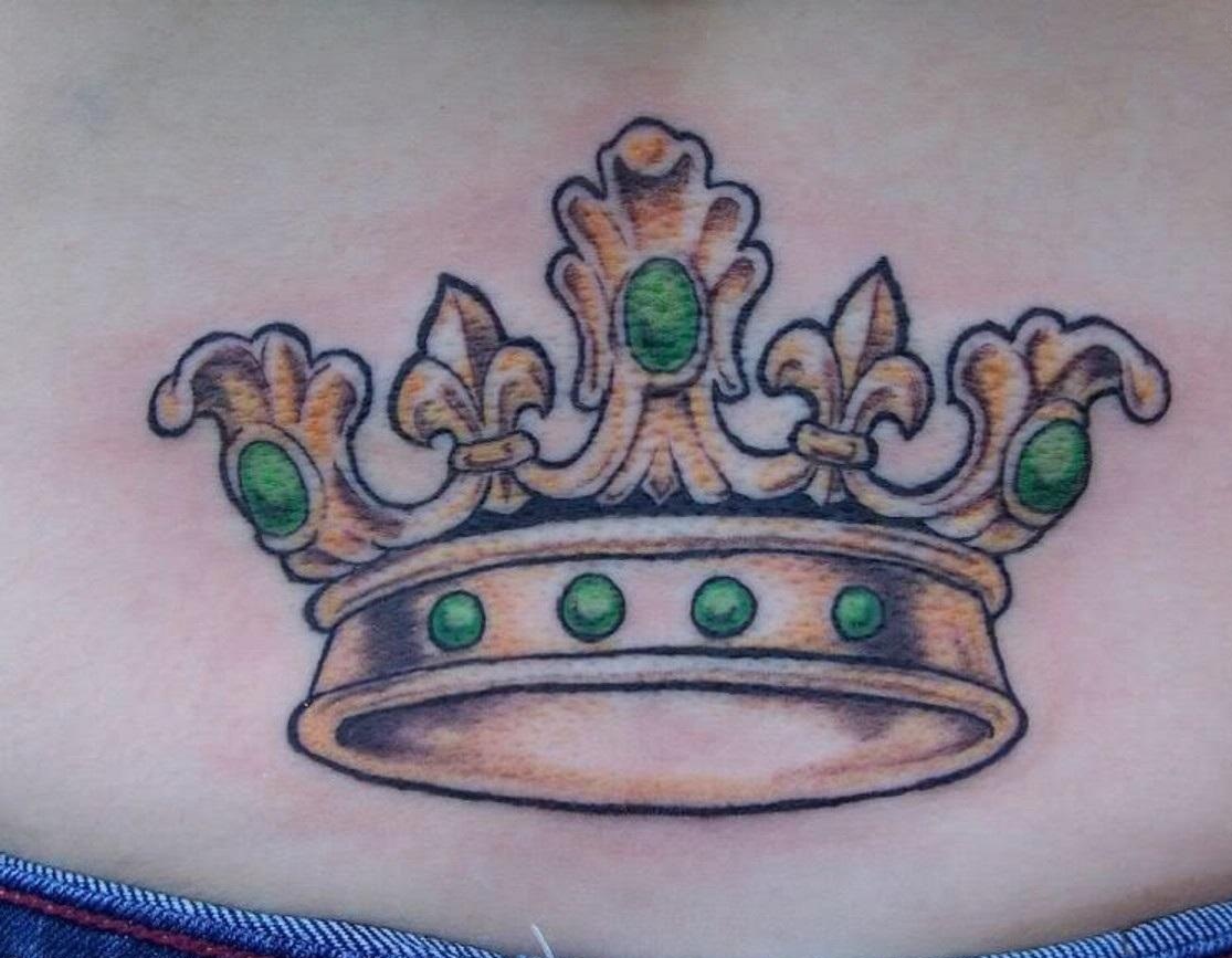 Beautiful Crown Tattoo On Lower BAck
