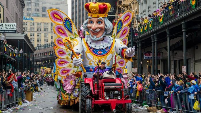 Beautiful King Rex Float In Mardi Gras Parade