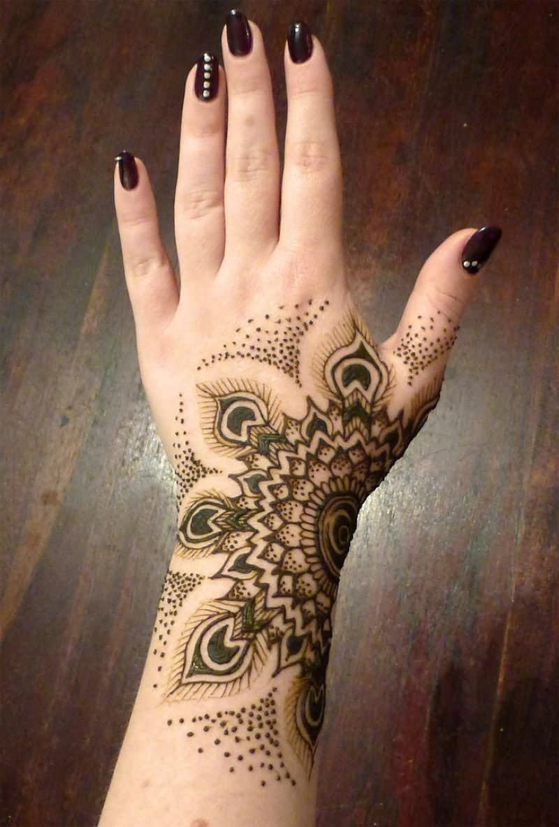 Beautiful Mandala Hand Tattoos For Girls