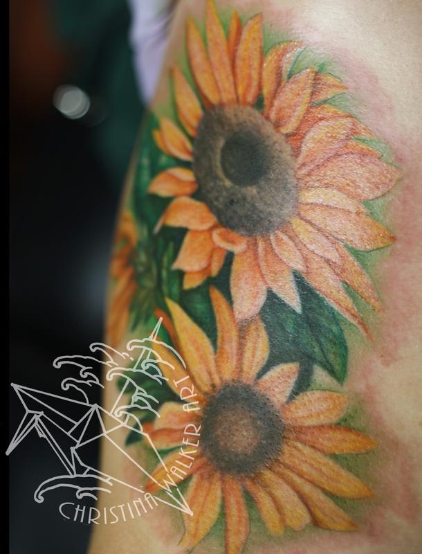 Best Realistic Sunflower Tattoos Designs