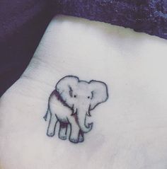 Black And Grey Elephant Tattoo Design For Ankle