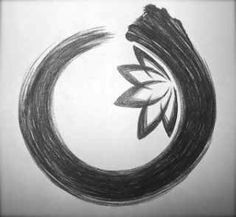 Black And Grey Zen Lotus Tattoo Design