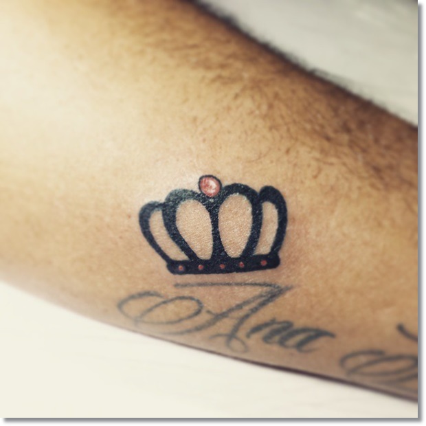 Black Ink Small Crown Tattoo