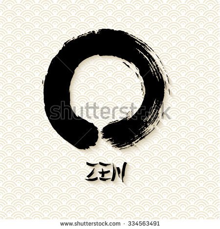 Black Ink Zen Enso Circle Tattoo Design