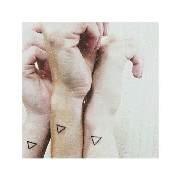 Black Triangle Tattoo Design For Side Wrist