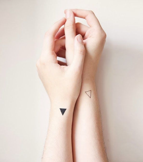 Black Triangle Tattoo On Both Side Wrist