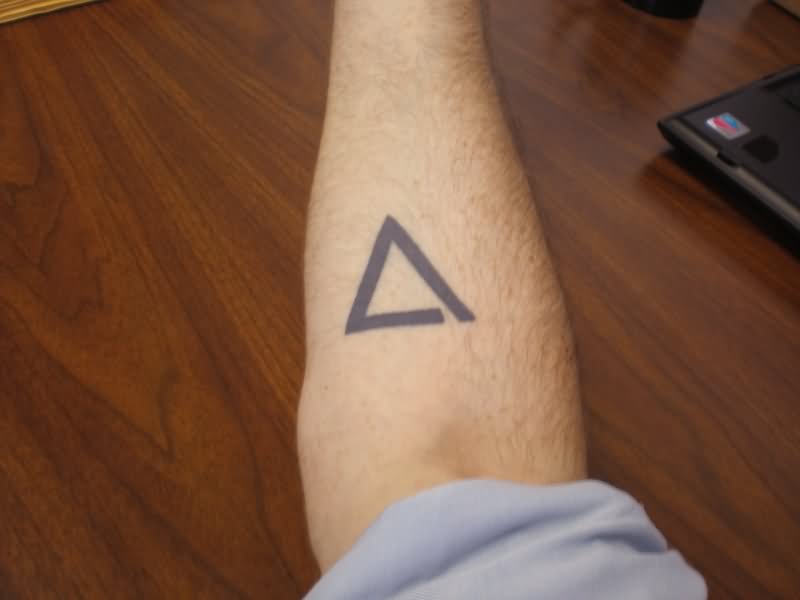 Black Triangle Tattoo On Forearm