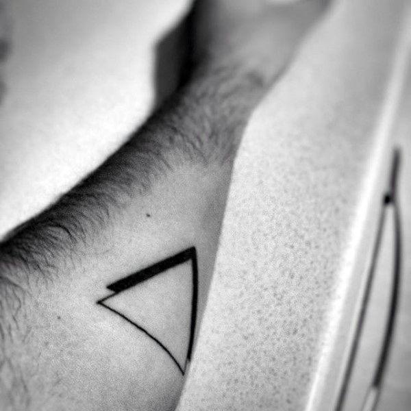 Black Triangle Tattoo On Left Forearm