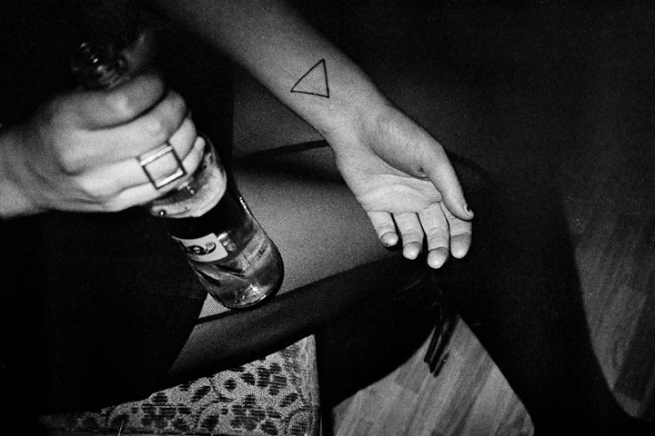 Black Triangle Tattoo On Left Wrist