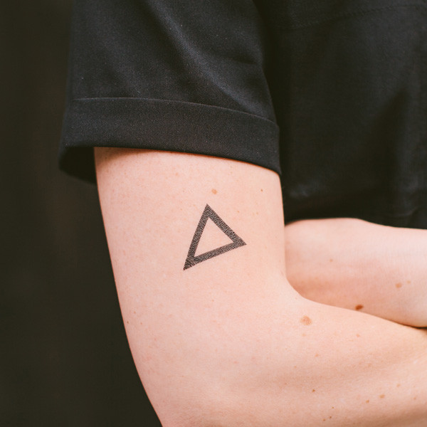 Black Triangle Tattoo On Right Half Sleeve By Yoko Sakao Ohama