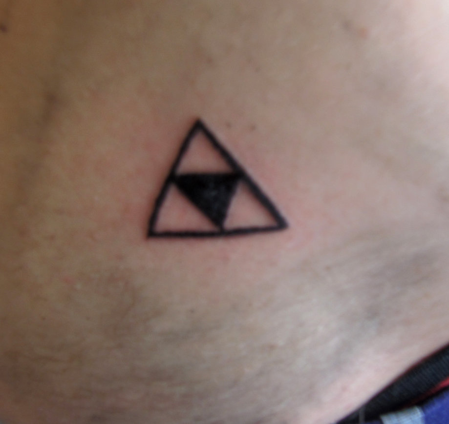 Black Triforce Triangle Tattoo Design