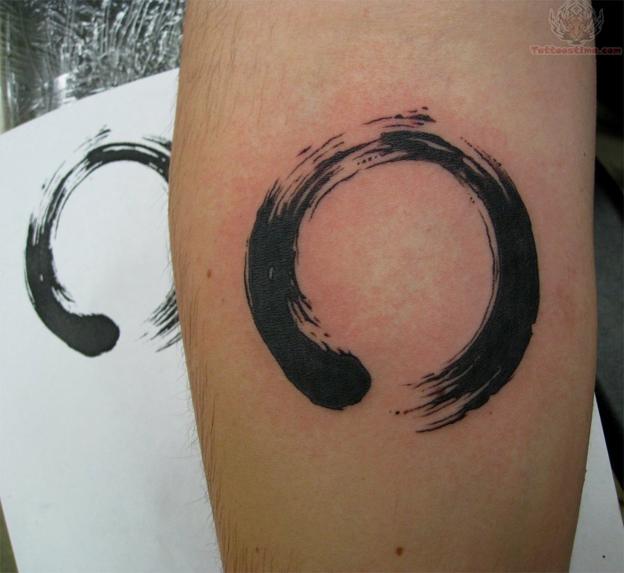 Black Zen Circle Tattoo On Forearm By GrizzlyGreenEyes