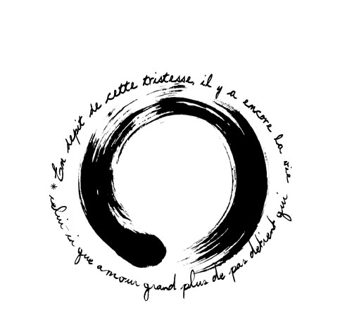 Black Zen Circle Tattoo Stencil