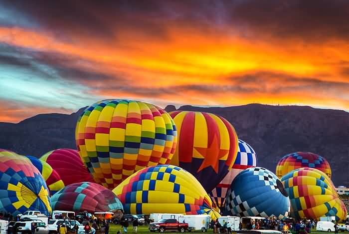 Bright Color Hot Air Balloons Albuquerque International Balloon Festival