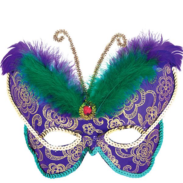 Butterfly Feather Mardi Gras Mask