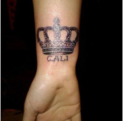 Cali Crown Tattoo On Right Wrist