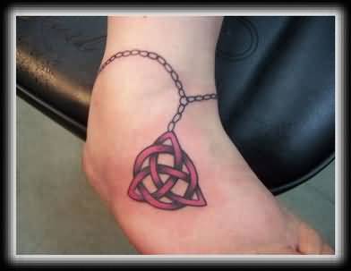 Celtic Knot Bracelet Tattoo On Ankle