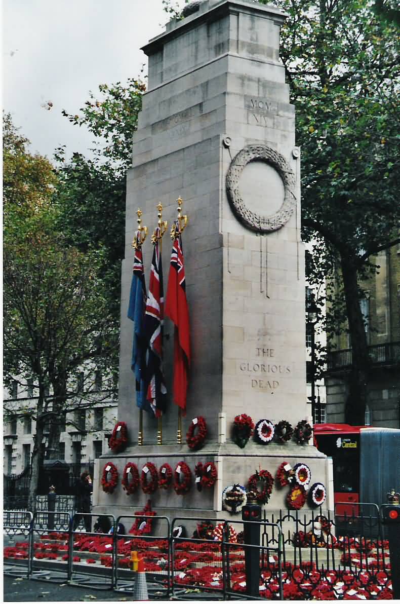 Cenotaph In London On Remembrance Day