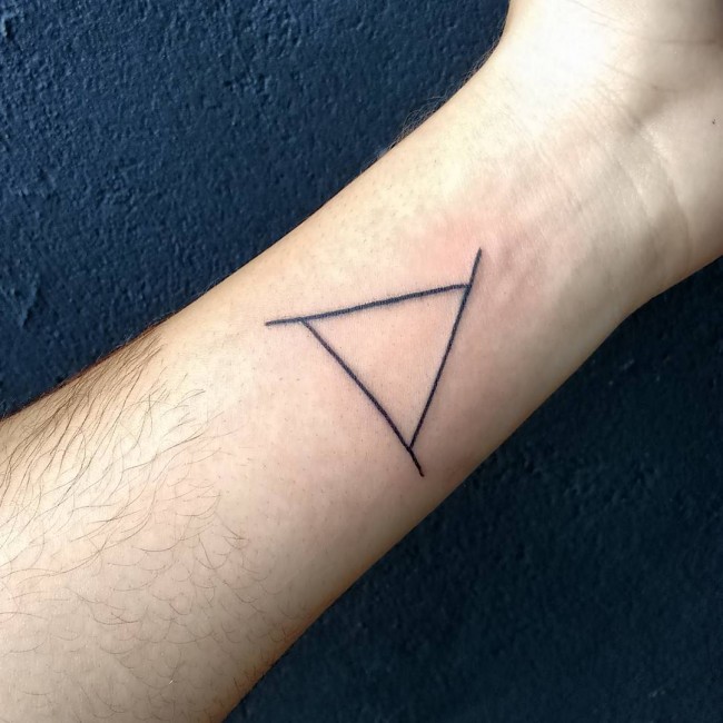 Classic Black Triangle Tattoo On Wrist