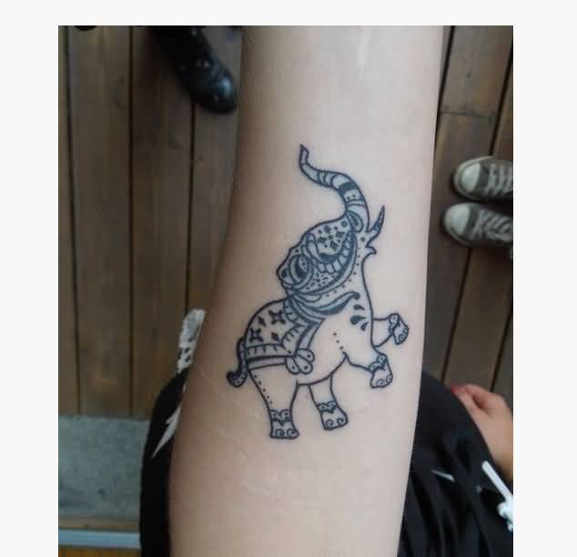 Classic Elephant Tattoo on Forearm