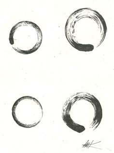 Classic Four Zen Circle Tattoo Design