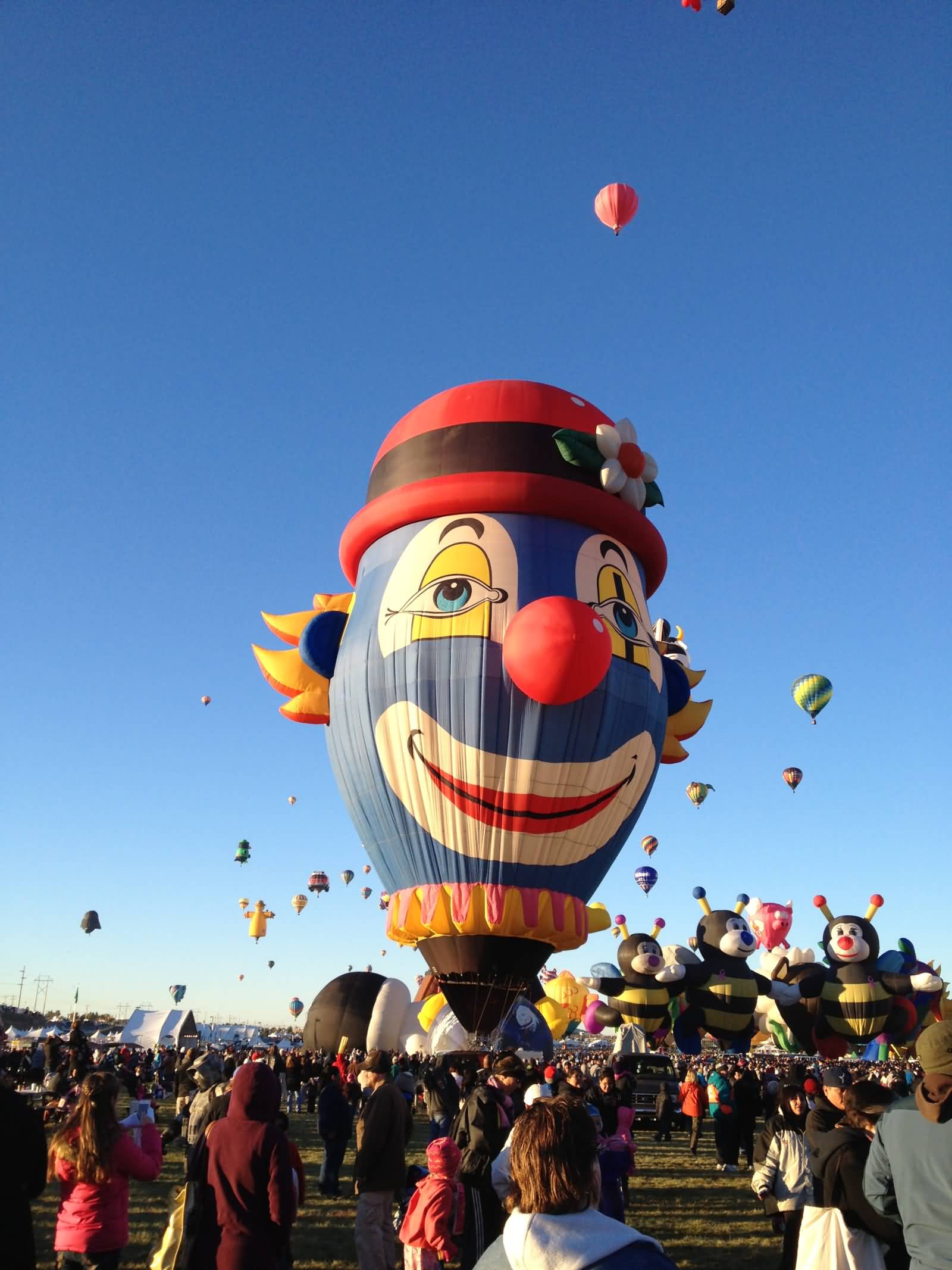 Clown Face Air Balloon During Albuquerque Balloon Festival