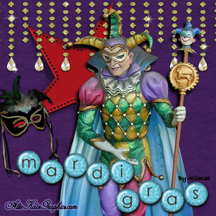 Clown Wishing You Happy Mardi Gras Glitter Picture